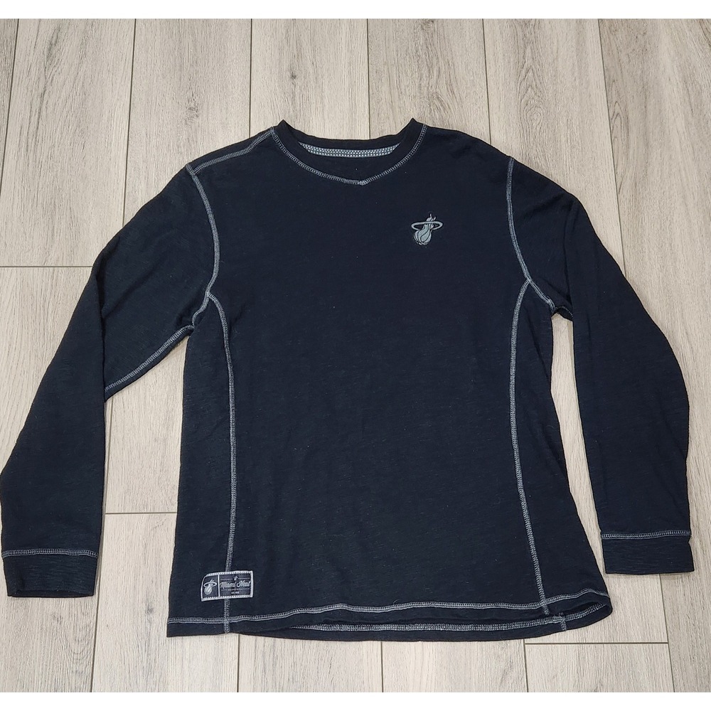 Miami Heat NBA‎ Long Sleeve Thermal Shirt Salute Waffle Knit Black Men's Large